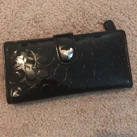 patent leather coach wallet